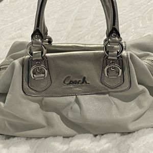 White leather Coach bag